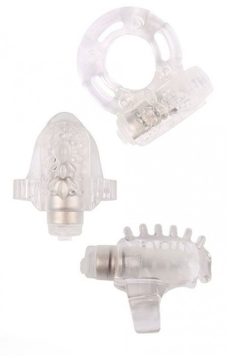 Набор из 3 прозрачных эрекционных колец с вибрацией Teasers Ring Kit - Chisa - в Ангарске купить с доставкой