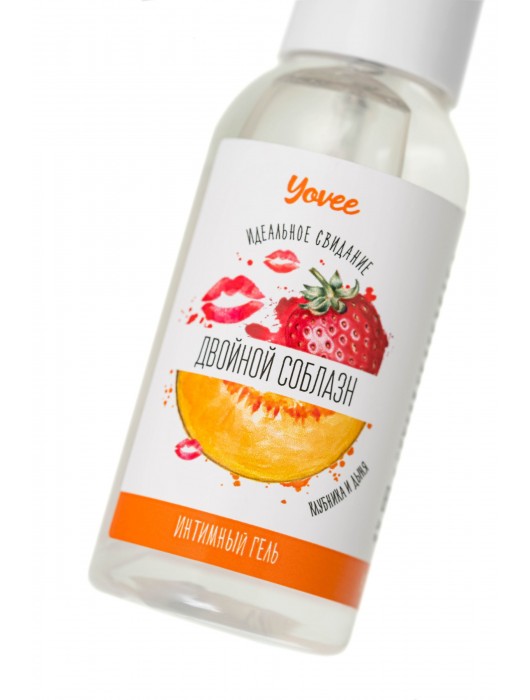 Съедобная гель-смазка Yovee «Двойной соблазн» с Д-пантенолом и вкусом клубники и дыни - 50 мл. - ToyFa - купить с доставкой в Ангарске