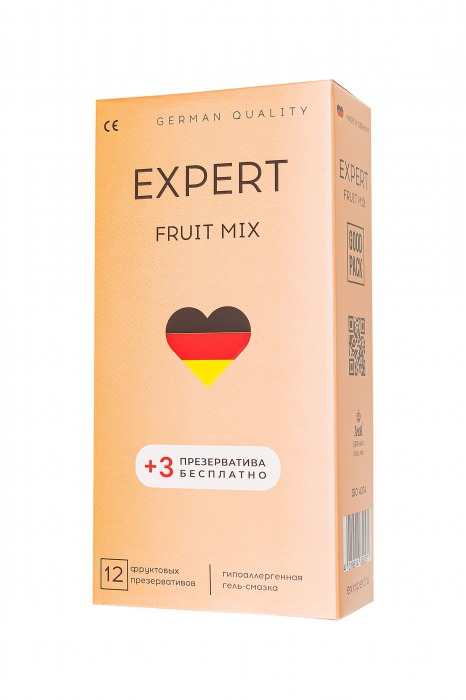 Ароматизированные презервативы EXPERT Fruit Mix - 12 шт.(+3 в подарок) - Expert - купить с доставкой в Ангарске