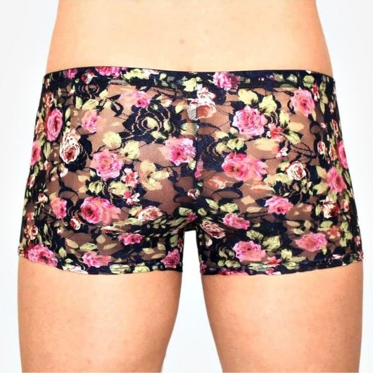 Мужские сетчатые трусы-боксеры с розами Rose Boxer - Romeo Rossi купить с доставкой