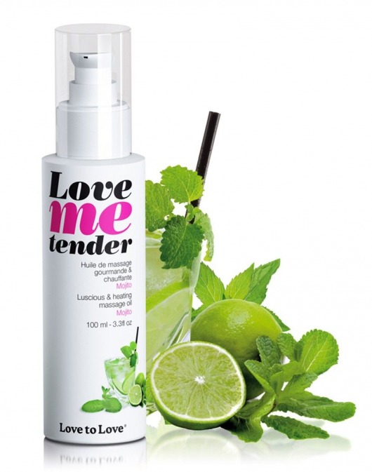 Съедобное согревающее массажное масло Love Me Tender Mojito с ароматом мохито - 100 мл. - Love to Love - купить с доставкой в Ангарске