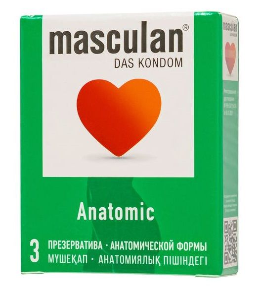 Презервативы анатомической формы Masculan Anatomic - 3 шт. - Masculan - купить с доставкой в Ангарске