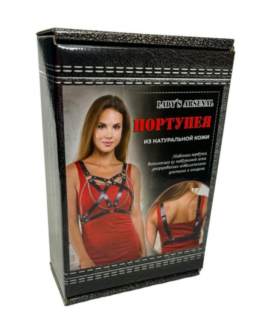 Портупея из натуральной кожи с цепочками - БДСМ Арсенал - купить с доставкой в Ангарске