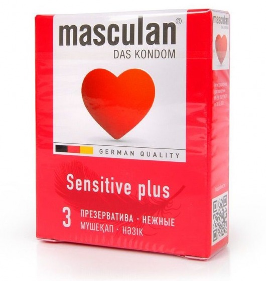 Презервативы Masculan Sensitive plus - 3 шт. - Masculan - купить с доставкой в Ангарске