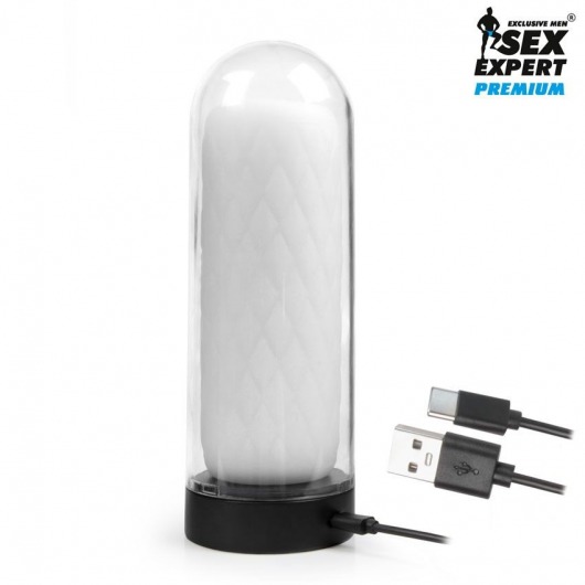 Оригинальный мастурбатор в колбе с нагревом - Sex Expert - в Ангарске купить с доставкой