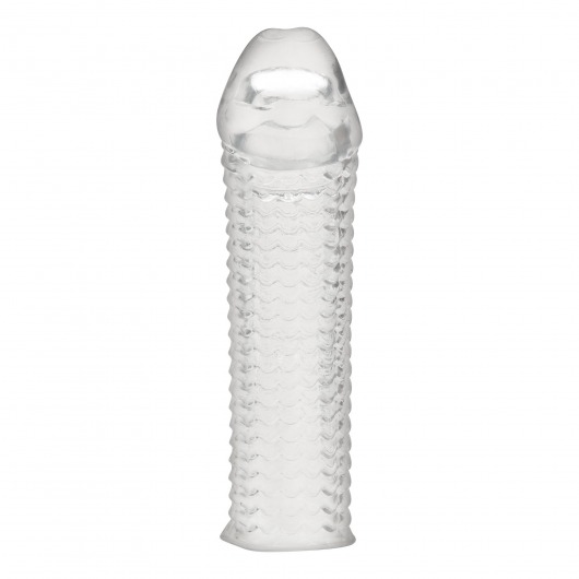 Текстурированная насадка на пенис Clear Textured Penis Enhancing Sleeve Extension - 16,5 см. - BlueLine - в Ангарске купить с доставкой