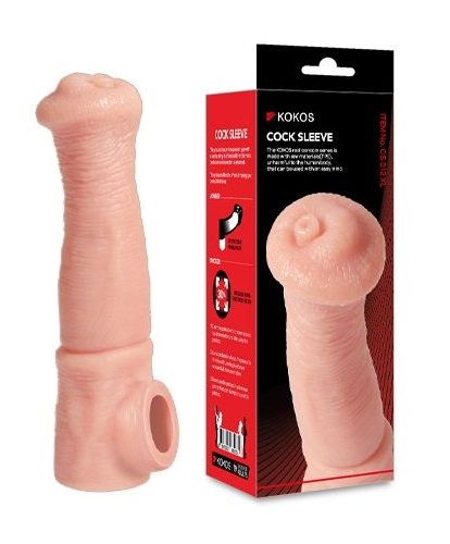 Телесная фантазийная насадка на член Cock Sleeve Size L - KOKOS - в Ангарске купить с доставкой