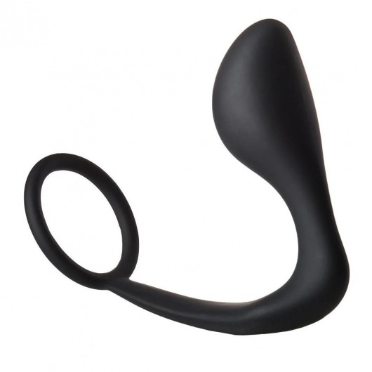 Черное эрекционное кольцо с анальной пробкой Anal Plug With Cockring - Dream Toys - в Ангарске купить с доставкой