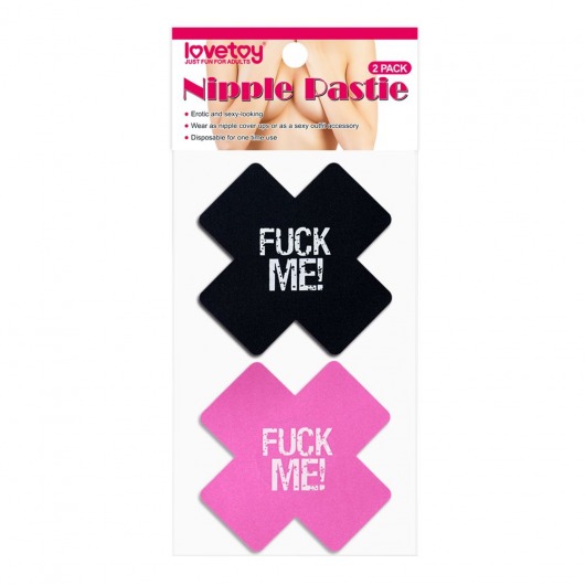 Набор из 2 пар пэстисов Cross Pattern Nipple Pasties - Lovetoy - купить с доставкой в Ангарске