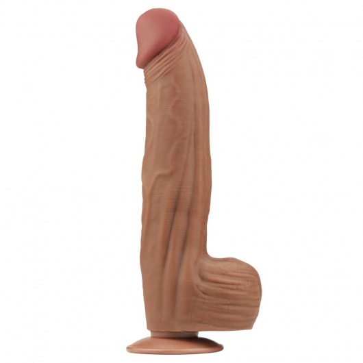 Коричневый фаллоимитатор 12 King Sized Sliding Skin Dual Layer Dong - 31 см. - Lovetoy