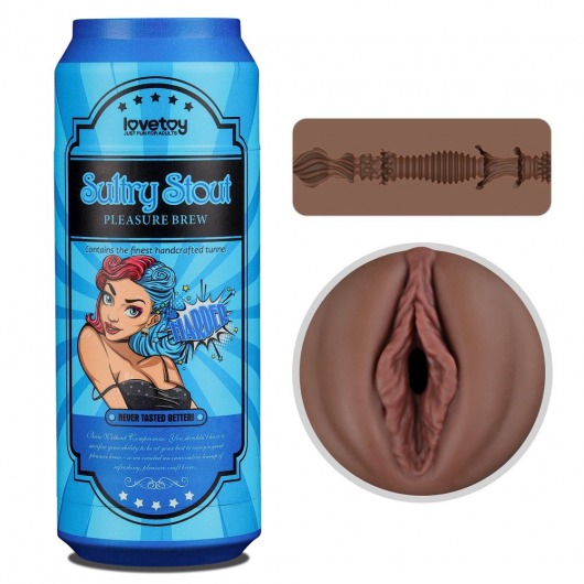 Коричневый мастурбатор-вагина Pleasure Brew Masturbator-Sultry Stout в банке - Lovetoy - в Ангарске купить с доставкой