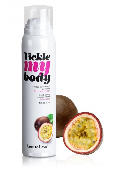 Массажная хрустящая пенка Tickle my body с ароматом маракуйи - 150 мл. - Love to Love - купить с доставкой в Ангарске