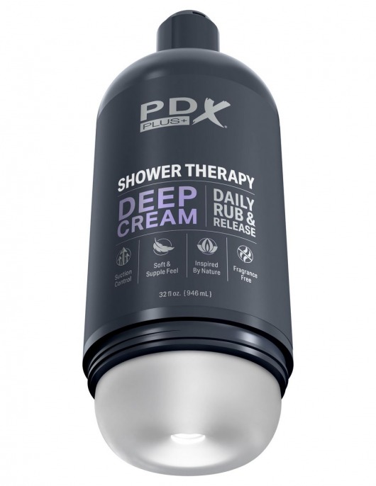 Мастурбатор в бутылке Shower Therapy Deep Cream - Pipedream - в Ангарске купить с доставкой