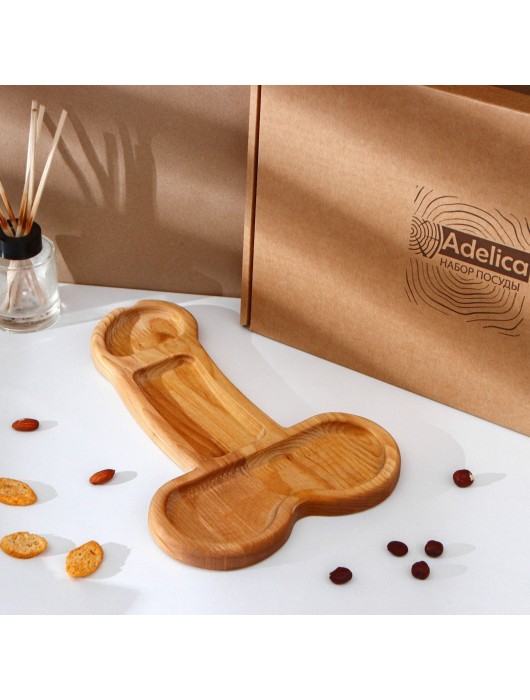 Деревянное блюдо для подачи в форме члена (32,5 х 20 х 1,7 см) - Сима-Ленд - купить с доставкой в Ангарске