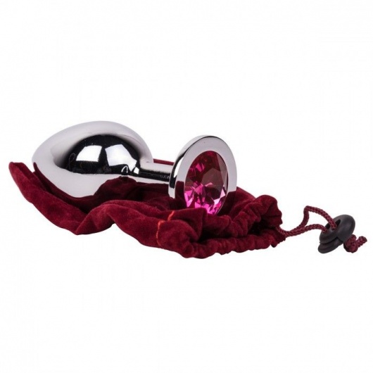 Большой стальной плаг с розовым кристаллом Pink Bubble Gum - 9,5 см. - Erotic Fantasy - купить с доставкой в Ангарске