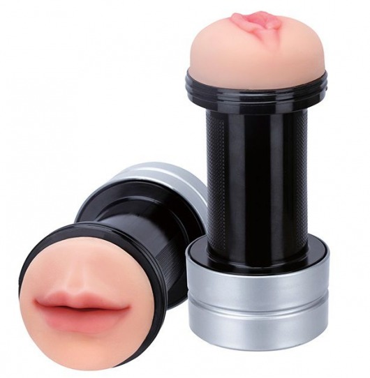 Двусторонний мастурбатор REALSTUFF 2 IN 1 HUMMER MOUTH   VAGINA - ротик и вагина - Dream Toys - в Ангарске купить с доставкой