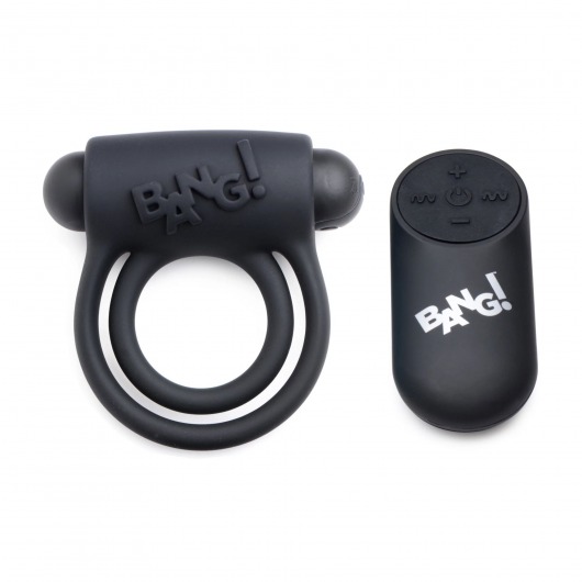 Черное эрекционное виброкольцо 28X Remote Control Vibrating Cock Ring   Bullet - XR Brands - в Ангарске купить с доставкой