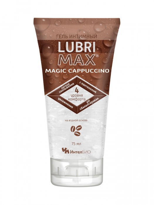 Интимный гель-смазка на водной основе Lubrimax Magic Cappuccino - 75 мл. - ИнтелБИО - купить с доставкой в Ангарске