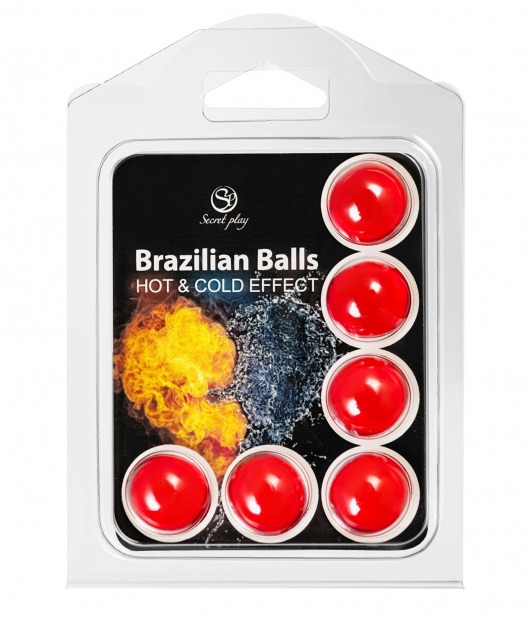 Набор из 6 шариков с массажным маслом Brazilian Balls с охлаждающим и разогревающим эффектом - Secret Play - купить с доставкой в Ангарске