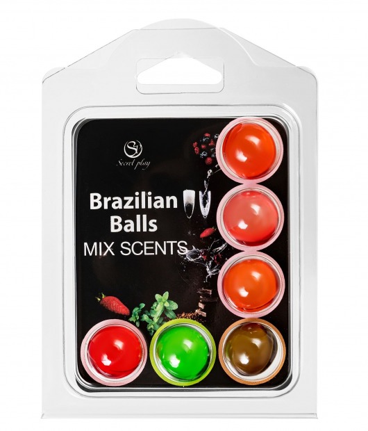 Набор из 6 шариков с ароматизированными массажными маслами Brazilian Balls - Secret Play - купить с доставкой в Ангарске