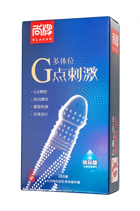 Ультратонкие презервативы Elasun G-spot stimulation с ребрами и точками - 10 шт. - Elasun - купить с доставкой в Ангарске