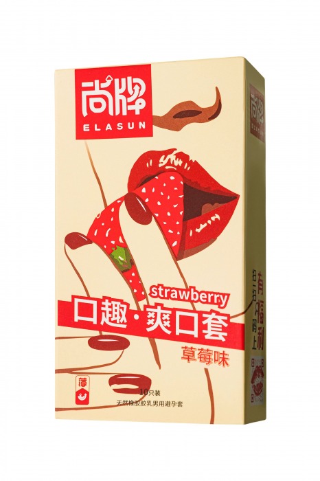 Презервативы Elasun Strawberry с аромато клубники - 10 шт. - Elasun - купить с доставкой в Ангарске