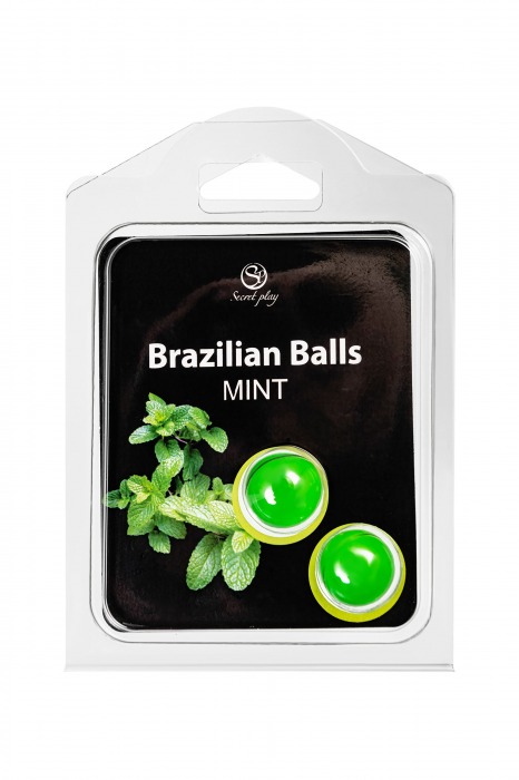 Набор из 2 шариков с массажным маслом Brazilian Balls с ароматом мяты - Secret Play - купить с доставкой в Ангарске