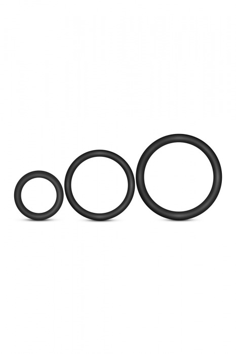 Набор из 3 черных эрекционных колец Cock Ring Set - Blush Novelties - в Ангарске купить с доставкой
