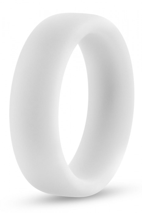 Белое люминесцентное эрекционное кольцо Silicone Glo Cock Ring - Blush Novelties - в Ангарске купить с доставкой