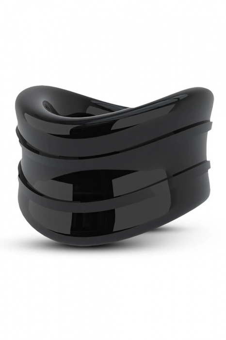 Черное эрекционное кольцо на мошонку Beef Ball Stretcher Snug - Blush Novelties - в Ангарске купить с доставкой