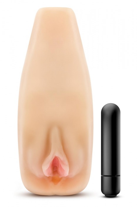 Мастурбатор-вагина с вибрацией Soft   Wet Natasha Realistic Beige Masturbator - Blush Novelties - в Ангарске купить с доставкой
