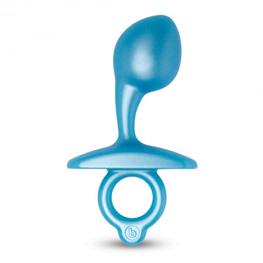 Голубая анальная пробка для массажа простаты Bulb Silicone Prostate Plug - 10,7 см. - b-Vibe - в Ангарске купить с доставкой