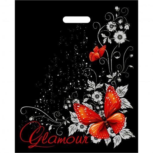 Черный пакет Glamour с вырубной ручкой (38х47 см) - Сима-Ленд - купить с доставкой в Ангарске