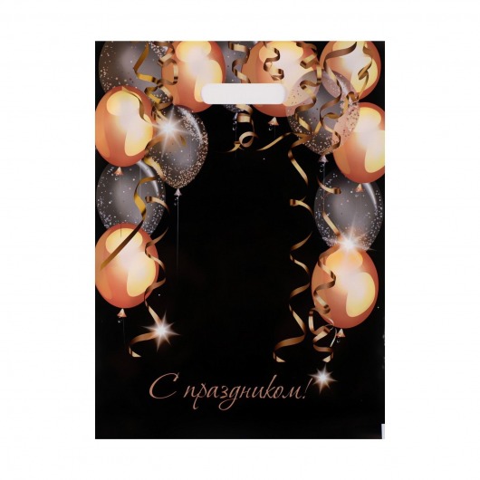 Пакет с вырубной ручкой и принтом в виде шариков (30х40 см) - Сима-Ленд - купить с доставкой в Ангарске