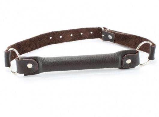 Чёрный кожаный кляп-трензель - БДСМ Арсенал - купить с доставкой в Ангарске