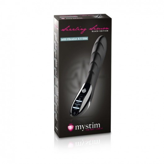 Вибратор с электростимуляцией Sizzling Simon Black Edition - 27 см. - MyStim - купить с доставкой в Ангарске