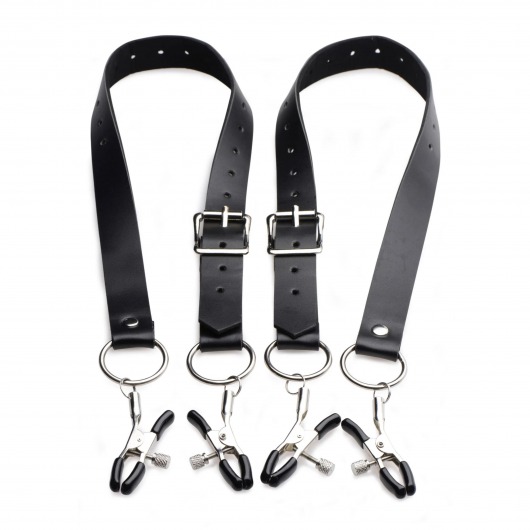 Ремни с зажимами для половых губ Spread Labia Spreader Straps with Clamps - XR Brands - купить с доставкой в Ангарске