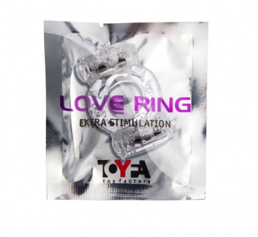 Прозрачное виброкольцо с двумя вибропульками - Toyfa Basic - в Ангарске купить с доставкой