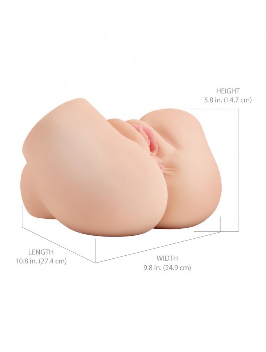 Телесный мастурбатор-полуторс с вибрацией и эффектом всасывания Back That Ass Up - Pipedream - в Ангарске купить с доставкой