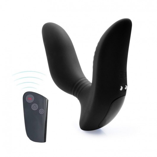 Черный вибромассажер простаты 3,5’’ Remote Control Curve P-spot Massager - 12 см. - Erokay - в Ангарске купить с доставкой