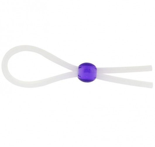 Прозрачное лассо с фиолетовой бусиной SILICONE COCK RING WITH BEAD LAVENDER - NMC - в Ангарске купить с доставкой