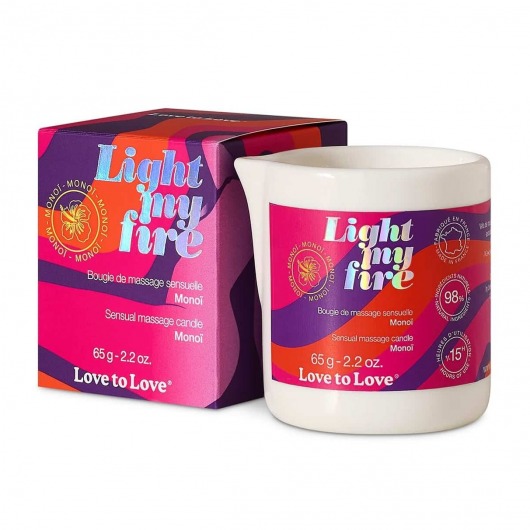 Массажная свеча Light My Fire с ароматом моной - 80 мл. - Love to Love - купить с доставкой в Ангарске