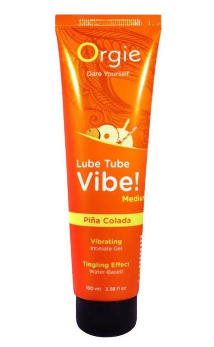 Гель с эффектом вибрации Lube Tube Vibe Medium Pina Colada - 100 мл. - ORGIE - купить с доставкой в Ангарске