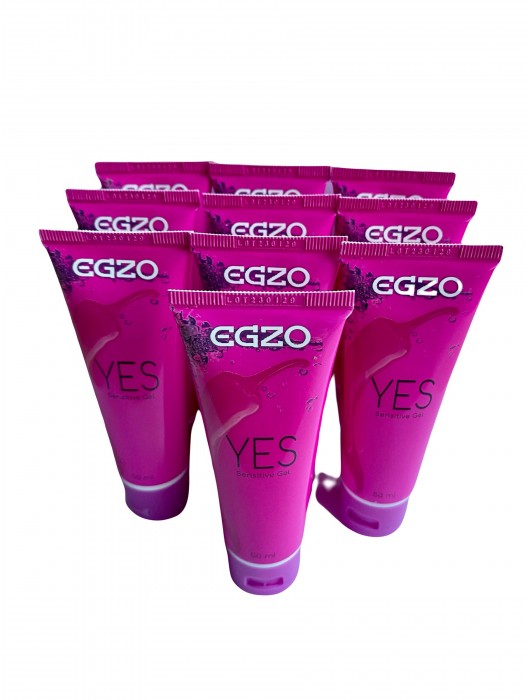 Набор из 10 согревающих лубрикантов на водной основе Egzo Yes (по 50 мл.) - EGZO - купить с доставкой в Ангарске