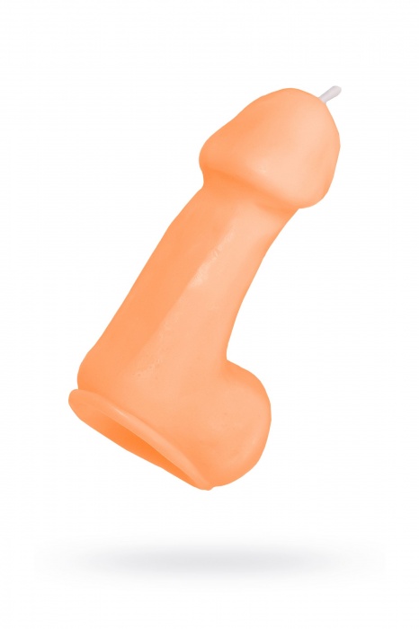 Оранжевая свеча в форме пениса - 47 гр. - Pecado - купить с доставкой в Ангарске