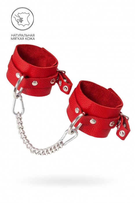 Красные мягкие кожаные оковы с люверсами - Pecado - купить с доставкой в Ангарске