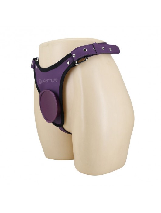Фиолетовые трусики харнесс с платформой Caludio III - Baile - купить с доставкой в Ангарске