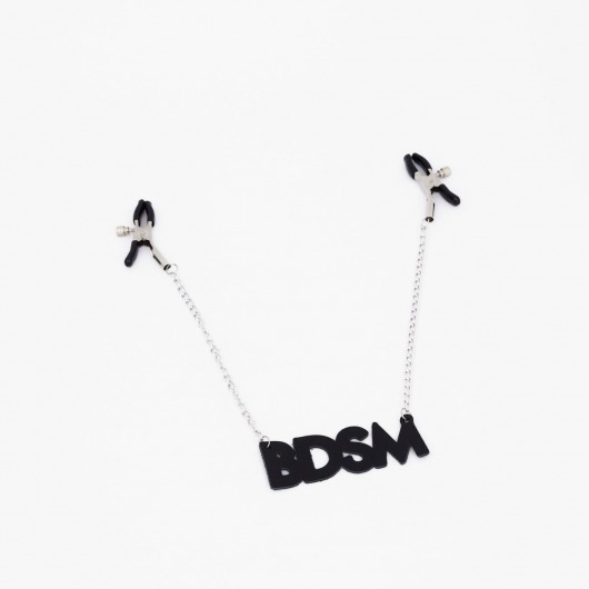 Зажимы на соски с кожаной подвеской BDSM - Crazy Handmade - купить с доставкой в Ангарске