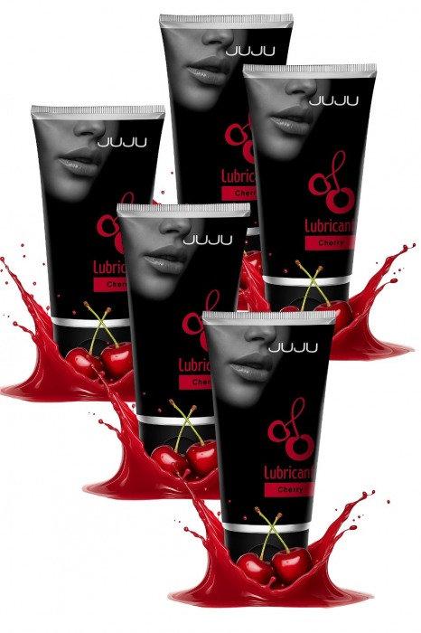 Набор из 5 съедобных лубрикантов JUJU со вкусом вишни - JuJu - купить с доставкой в Ангарске