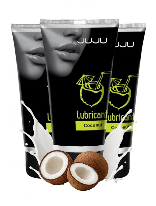 Набор из 3 съедобных лубрикантов JUJU со вкусом кокоса - JuJu - купить с доставкой в Ангарске